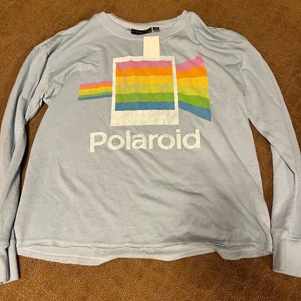 Polaroid Light Blue Long Sleeve Lightweight Sweater/Tee